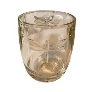 Vintage French Glassware Set of 4 La Rochere Dragonfly Old Fashioned Tumblers